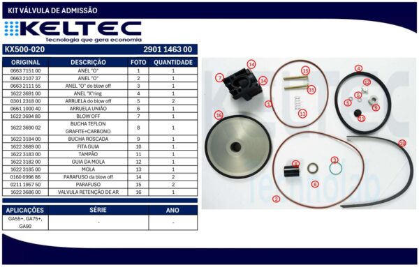 OCP VK500-020 — vervangingsonderdeel voor ATLAS COPCO 2901146300