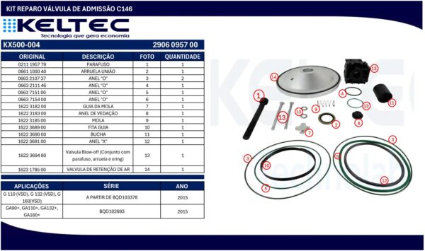OCP VK500-004 — vervangingsonderdeel voor AIRPRO SKU010001036